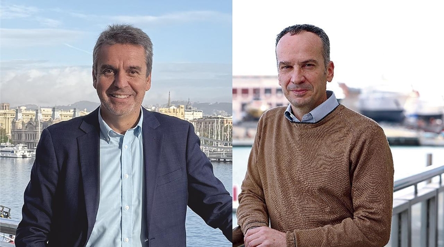José Luis González, director de Operaciones y Seguridad Ferroviaria, y Héctor Calls, director de Sostenibilidad Ambiental y Transición Energética de Port de Barcelona.