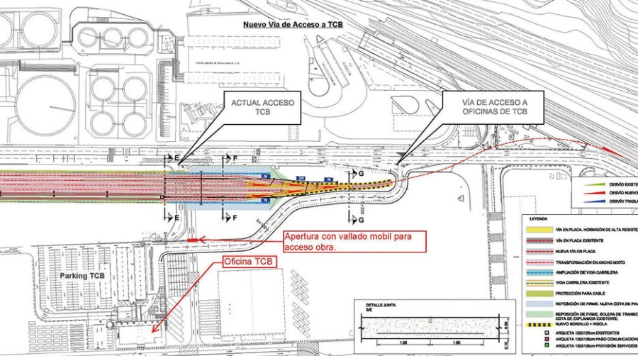 TCB traslada el acceso a sus oficinas para veh&iacute;culos ligeros