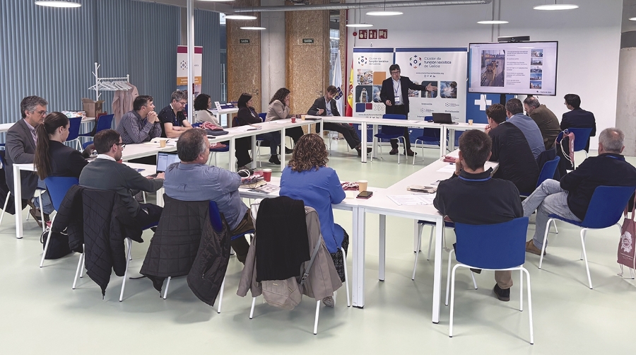 Un momento del obradoiro organizado por el Clúster da función loxística de Galicia.