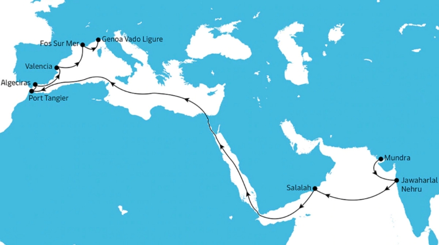 Maersk optimiza su red de servicios de Europa a Oriente Medio y el subcontinente indio