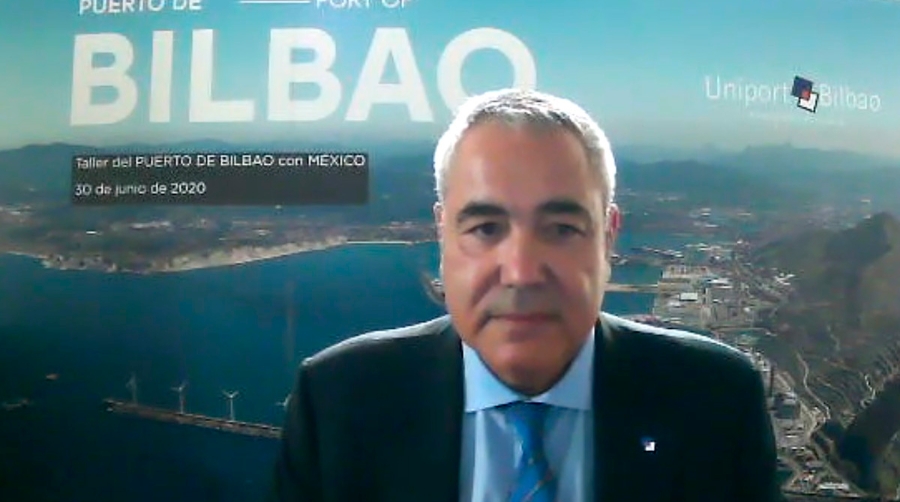 El presidente de UniportBilbao, F. Jaber Bringas, expres&oacute; el deseo de la comunidad portuaria bilba&iacute;na de recuperar el contacto personal con las empresas del exterior.