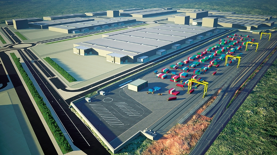 Recreación de la futura terminal intermodal de Guadalajara-Marchamalo de Port Tarragona.