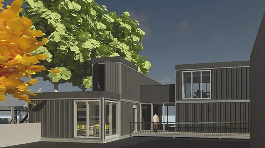 El proyecto contempla un edificio singular, diseñado mediante la reutilización de contenedores marítimos de 20 y 40 pies.
