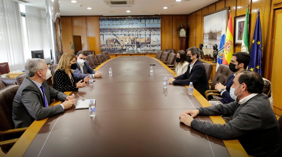 El Puerto de Huelva y Telefónica avanzan en la puesta en marcha de la Lonja de la innovación