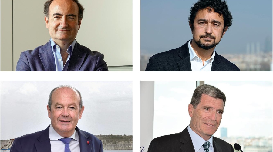 De arriba a abajo, izquierda a derecha: Gerardo Landaluce, presidente de la AP Bahía de Algeciras; Damià Calvet, presidente de la AP de Barcelona; Ricardo Barkala, presidente de la AP de Bilbao; y Aurelio Martínez, presidente de la AP de Valencia.