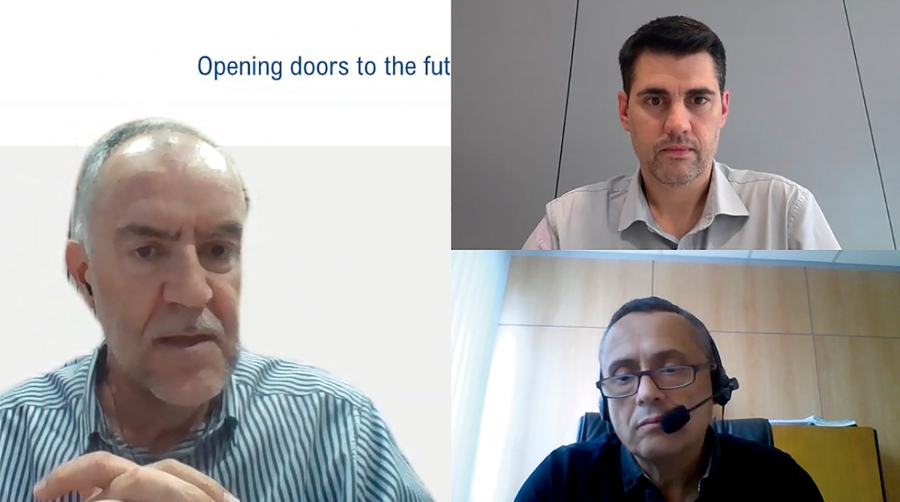 Frederic Soler, de Masats; Albert Casas, de Unex, y Ferran Giron&egrave;s, de Optimus.