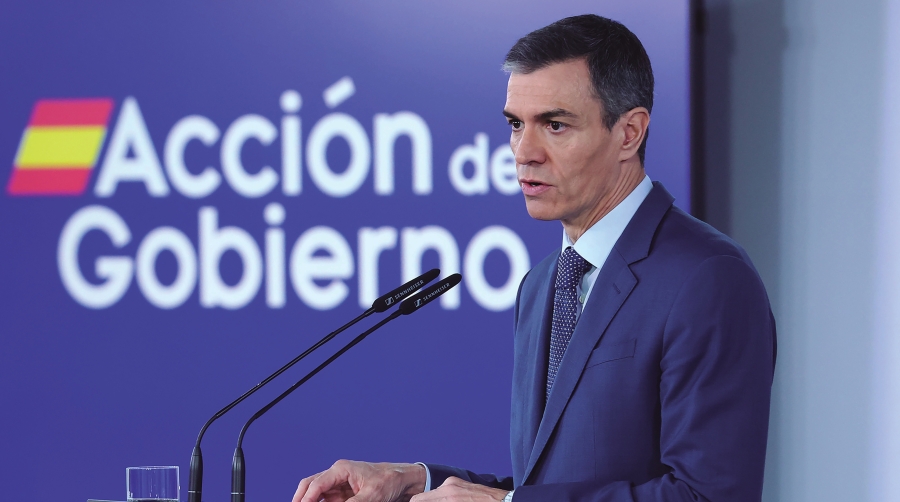 Pedro Sánchez, presidente del Gobierno, el pasado viernes durante su comparencia tras la aprobación del Plan ante la crisis de Oriente Medio.