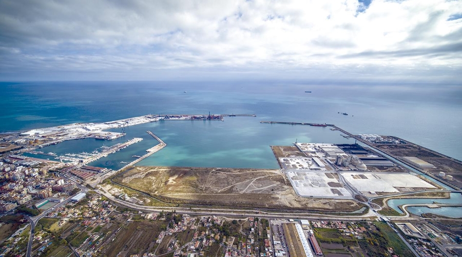 Imagen aérea de la Dársena Sur del Puerto de Castellón.
