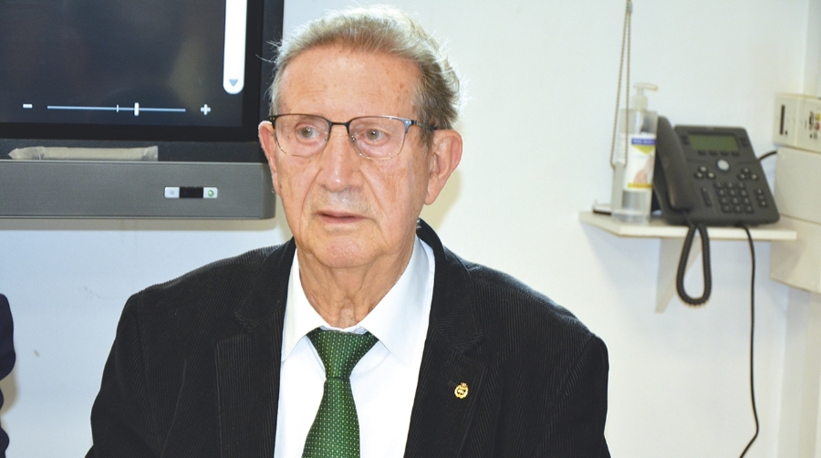 Joan Amorós, presidente de Ferrmed, momentos antes de iniciar la jornada en Castellón. Foto J.C.P.