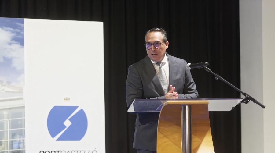 El presidente de la Autoridad Portuaria de Castellón, Rubén Ibáñez, durante el acto de toma de posesión en el cargo.