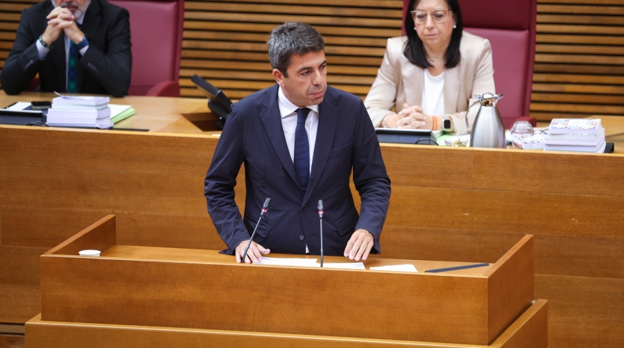 El president de la Generalitat Valenciana, Carlos Mazón, ha comparecido en las Cortes Valencianas.