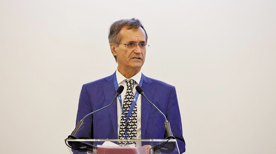 José Mayor, presidente de Oneport Canarias, durante la inauguración de la primera edición del Shipping Canary Islands.