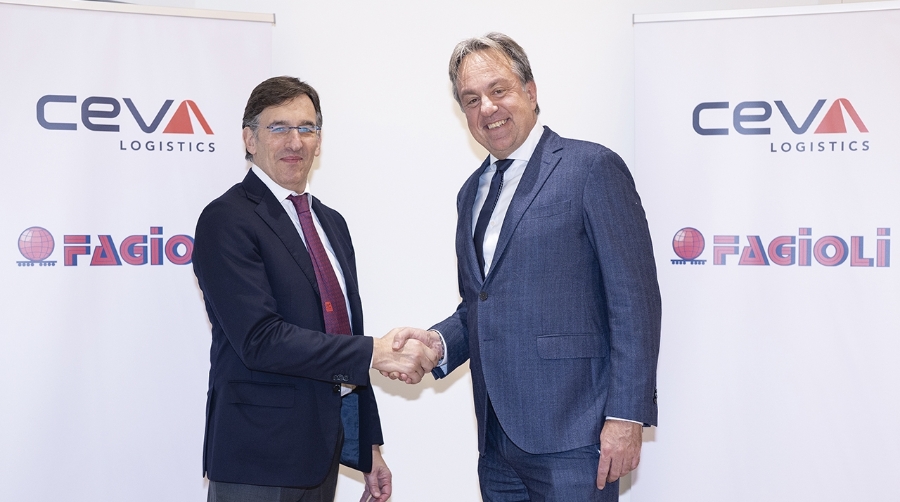 Fernando Bertoni, CEO de Fagioli Group, y Stéphane Armand, VP of Project Logisticsde CEVA Logistics.