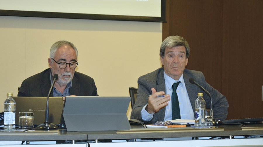 Francesc Sánchez, director general de la APV; y Aurelio Martínez, presidente de Valenciaport. Foto: Raúl Tárrega.