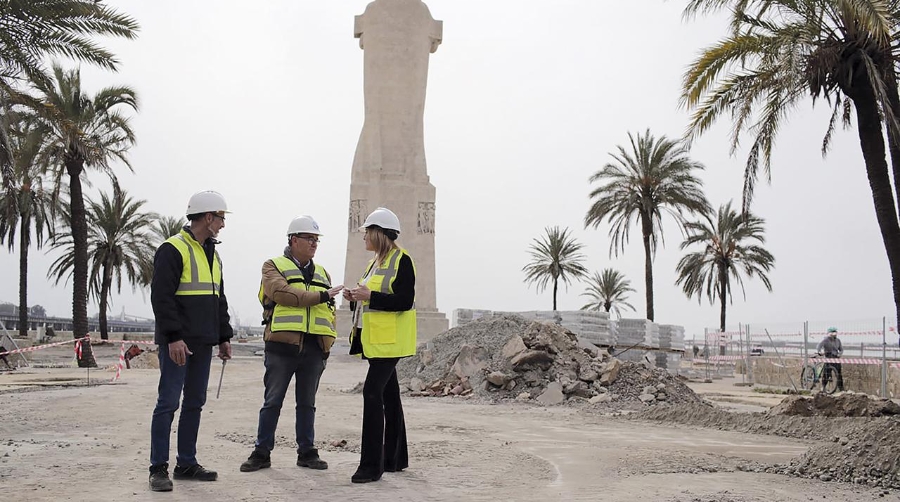 El Puerto de Huelva avanza en la remodelación de la obras del monumento a Colón