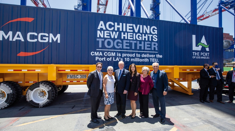 CMA  CGM suministr&oacute; el contenedor 10 millones en 12 meses en Los &Aacute;ngeles.