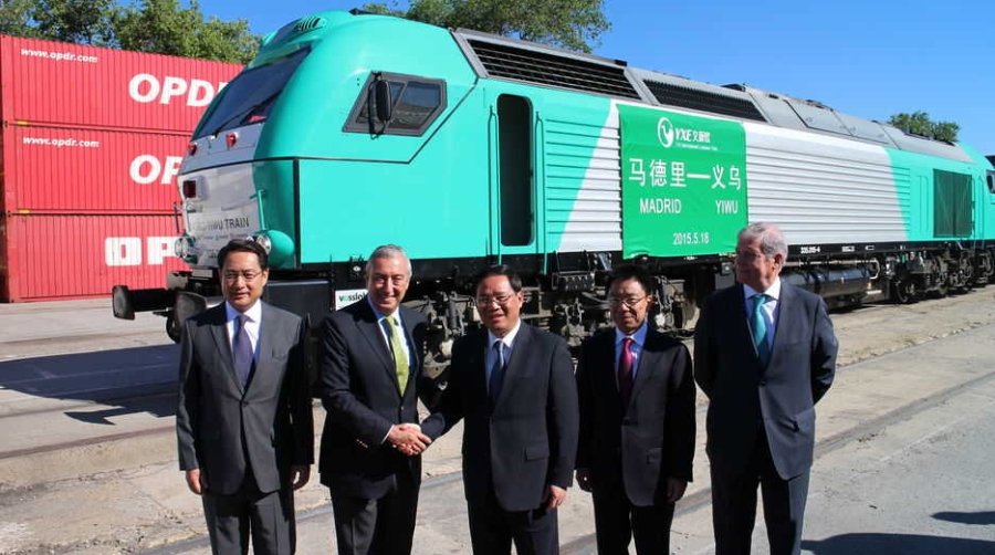 Parte hacia China el primer tren completo de la ruta de mercanc&iacute;as Madrid-Yiwu