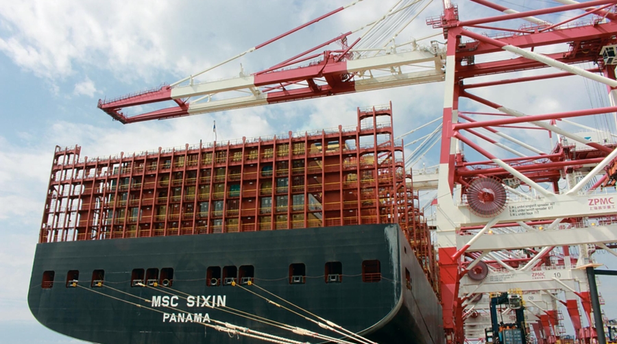 Escala del “MSC Sixin” en el puerto de Barcelona en junio de 2020. Foto Alba Tejera.