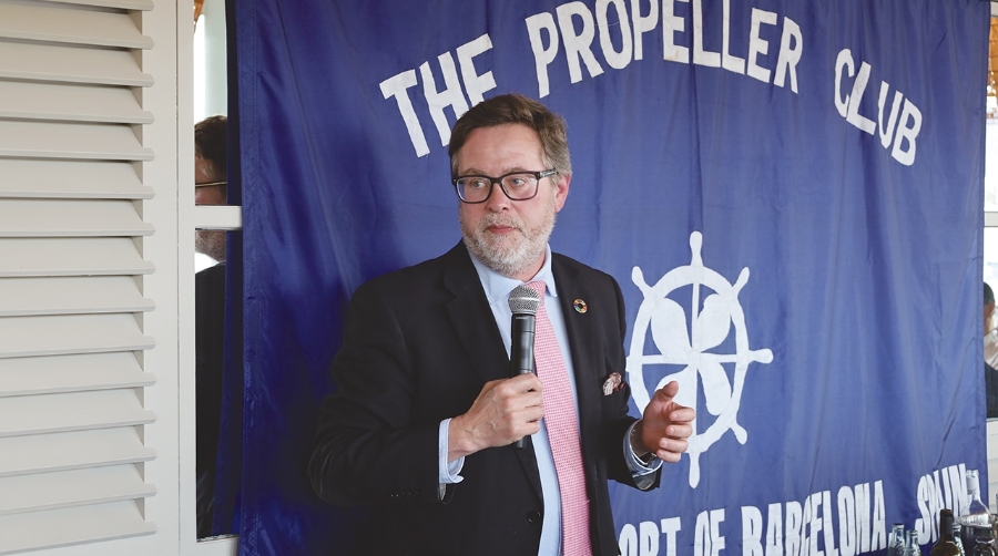 Santiago J. Castellà durante la reunión de Propeller Barcelona. Foto: J. M.