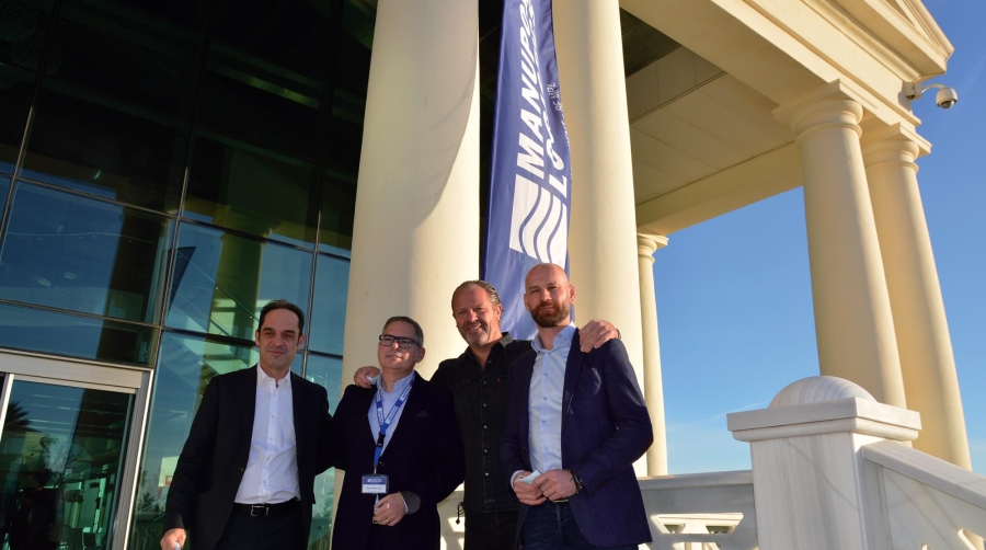 Frédéric Platani, CEO de Monaco Resources, Vicente Ferrer, director general de Manuport Logistics España; Guy Pasmas, CEO de Manuport Logistics; y Ken Joris, CCO de Manuport Logistics. Foto: R. T.