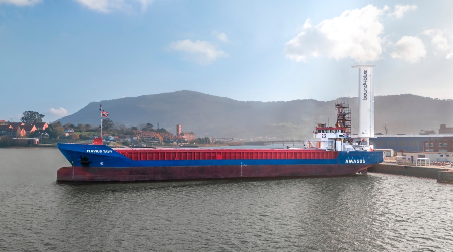 Amasus ha instalado una eSAIL en el buque “Fluvius Tavy” en los astilleros Astander de Santander.