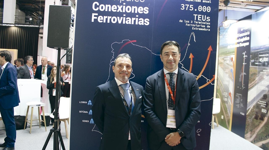 João Galante, director de Medway Terminals; y Miguel Ángel Mendiano, presidente de Extremadura Avante Logística. Foto C.C.