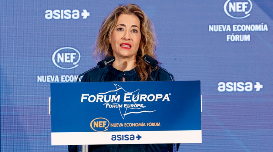 Raquel S&aacute;nchez, ministra del MITMA, ayer en Forum Europa.
