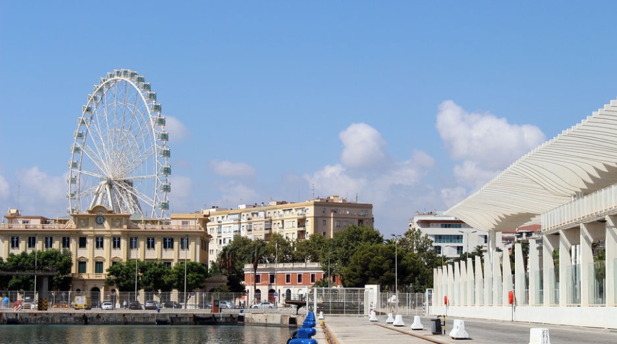 La noria del Puerto de M&aacute;laga, ya en pruebas