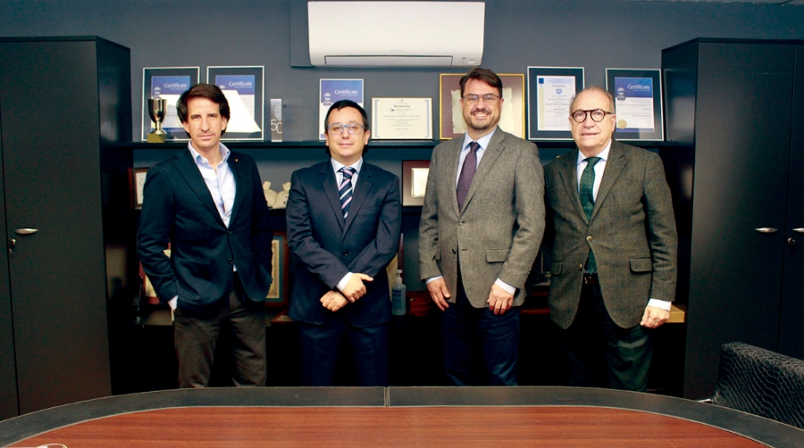 Jos&eacute; Miguel Masiques Jard&iacute;, CEO de Empresas Masiques; Miguel Mesquida, director Financiero; Miguel S&aacute;nchez, director general; y Jos&eacute; Miguel Masiques Furn&eacute;, presidente. Foto A.Tejera.