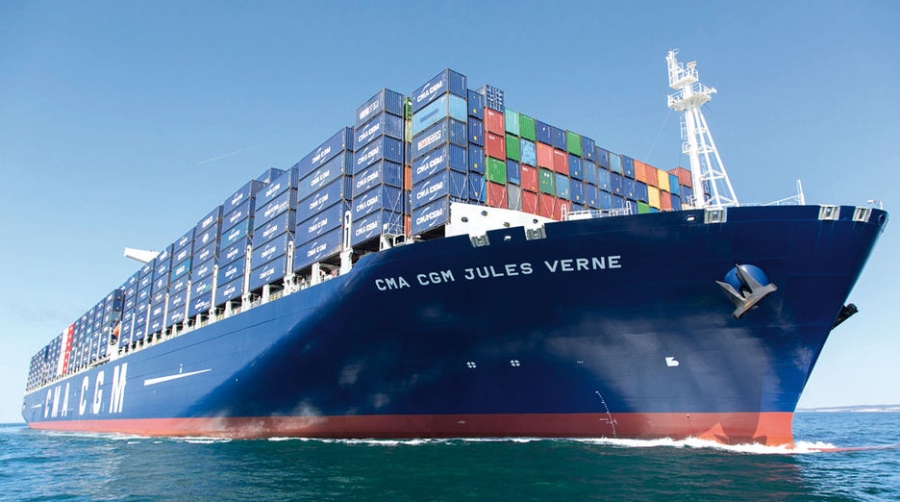 Fran&ccedil;ois Hollande preside la inauguraci&oacute;n del "CMA CGM Jules Verne"