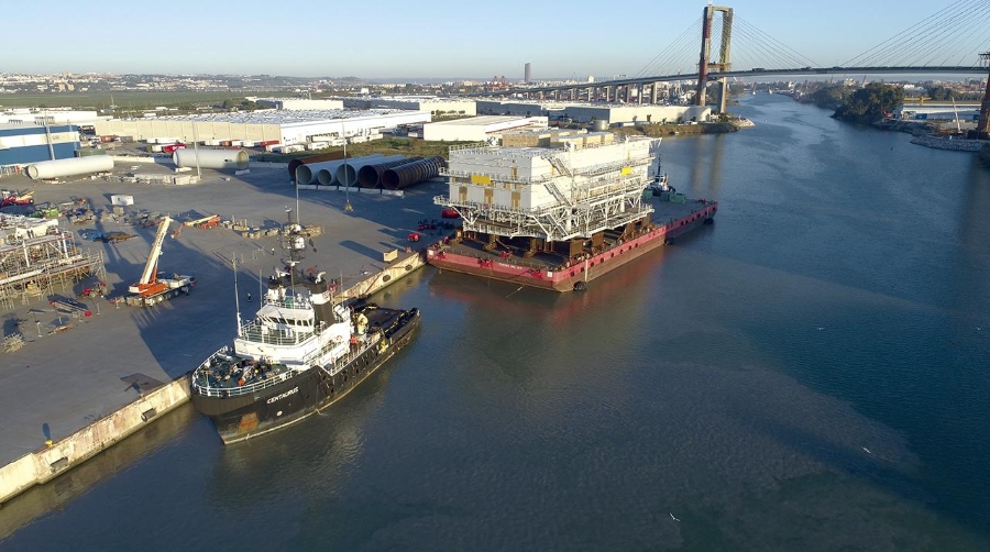 Zarpa de Sevilla hacia Dinamarca una subestación eléctrica para eólica marina