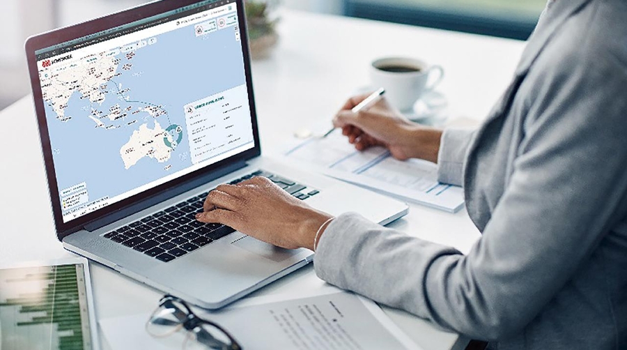 El mapa interactivo visualiza la información de los contenedores y ofrece una perspectiva global.