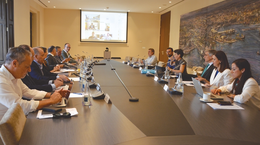 Reunión del Consejo de Administración de la Autoridad Portuaria de Valencia esta mañana.