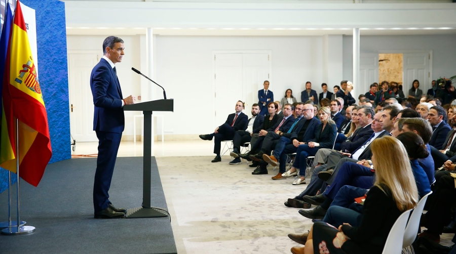El presidente del Gobierno durante su comparecencia.