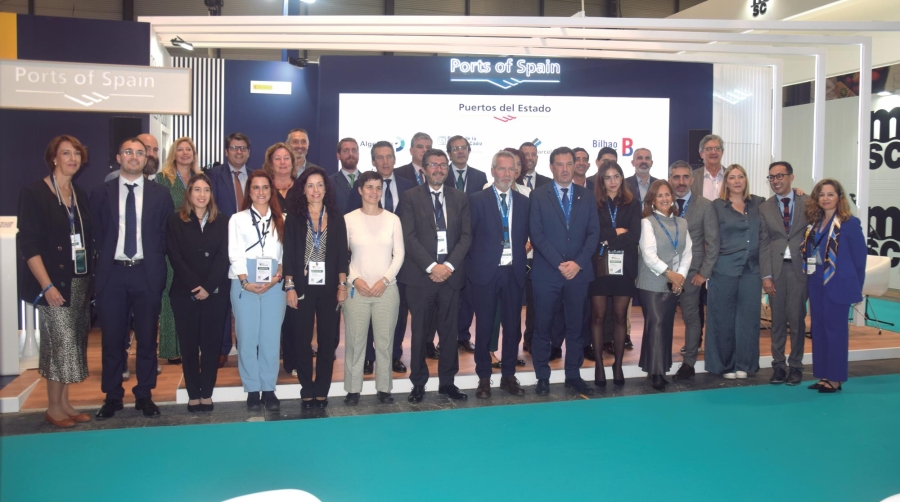 Representación del sistema portuario ayer en Fruit Attraction. Foto M.J.