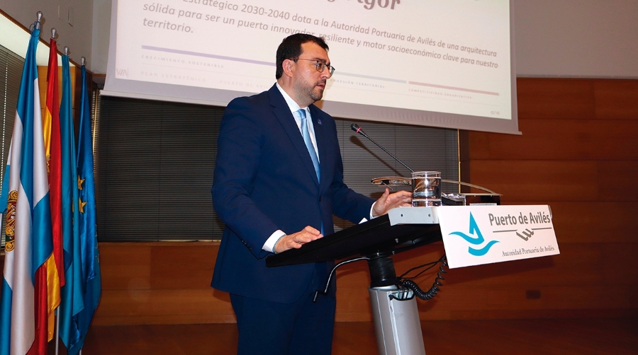 l presidente de Asturias, Adrián Barbón, clausuró la jornada. Foto J.P.