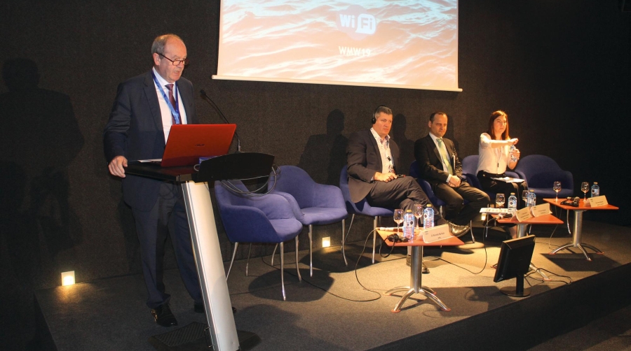 El presidente del Puerto de Bilbao, Ricardo Barkala, en Futureport. Foto J.P.