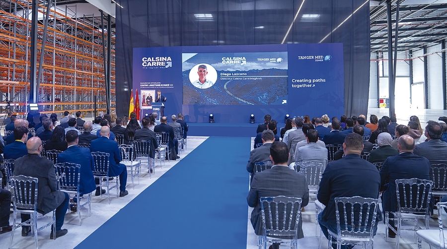 Un momento de la inauguración del nuevo centro logístico de Calsina Carré.
