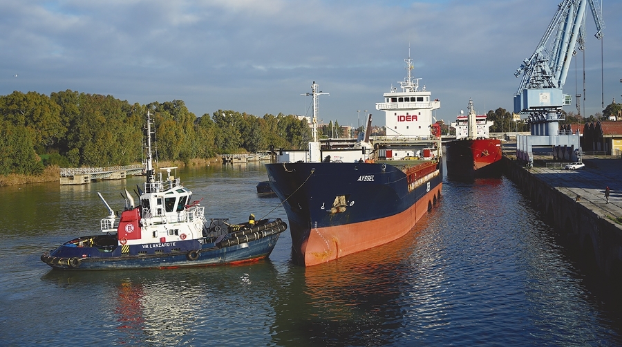 El Puerto de Sevilla alcanza hoy los 18 buques en sus muelles.