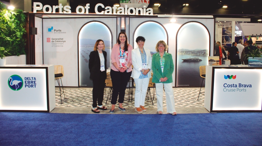 Carme Teixidó, directora Financera de Ports de la Generalitat; Sara Valls, cruise manager de Ports de la Generalitat; Sílvia Romero, representante del Ayuntamiento de Palamós; y Anna Barceló, de Costa Brava Cruise Ports. Foto M.V.