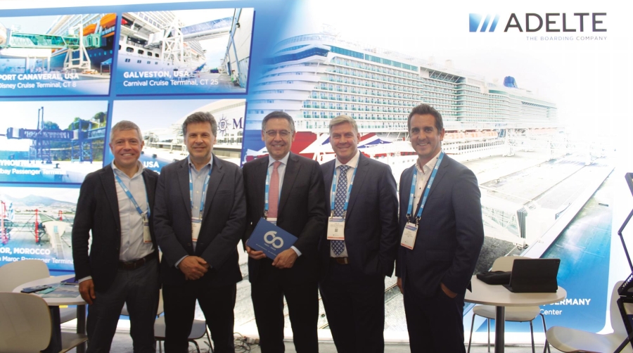 Jordi Floreta, vicepresidente; Jordi Mont, CEO; Josep Maria Bartomeu, presidente; Martin Westphal, director de márketing; y Àlex Sivila, director de Adelte América del Norte. Foto M.V.