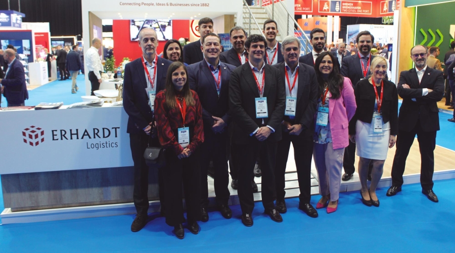 Erhardt ha desplazado una amplia plantilla de profesionales a Breakbulk Europe, donde cuenta con stand propio. Foto J.P.