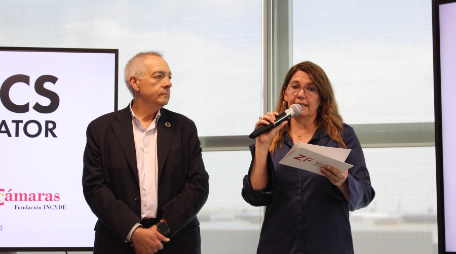 Pere Navarro, presidente ejecutivo del CZFB; y Blanca Sorigué, directora general. Foto M.V.