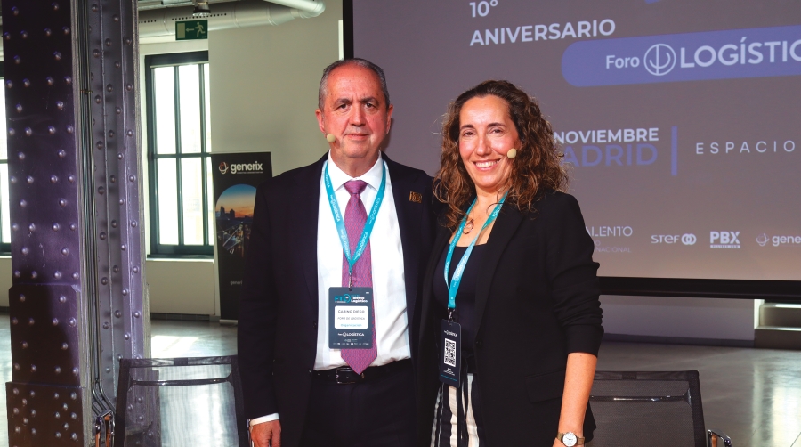Gabino Diego, CEO de Foro de Logística, y Elena Collar, directora de Servicios Auxiliares de Grupo Eulen. Foto M.J.