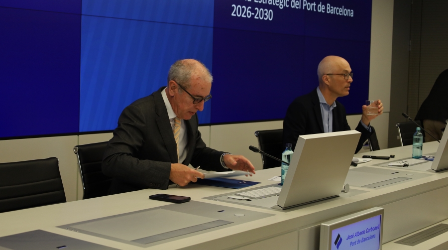El presidente de Port de Barcelona, José Alberto Carbonell, y el jefe de Estratégia, Jordi Torrent. Foto: J. M.