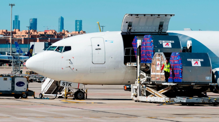 La carga aérea creció un 4,5% hasta agosto gracias al impulso de Madrid-Barajas