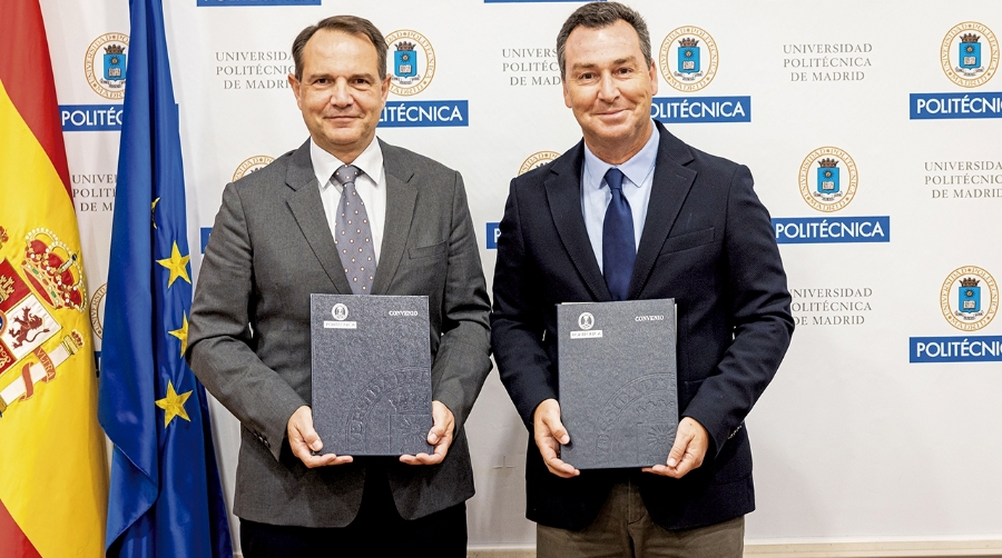 El rector de la Universidad Politécnica, Óscar García Suárez y el presidente de Puertos del Estado, Gustavo Santana.