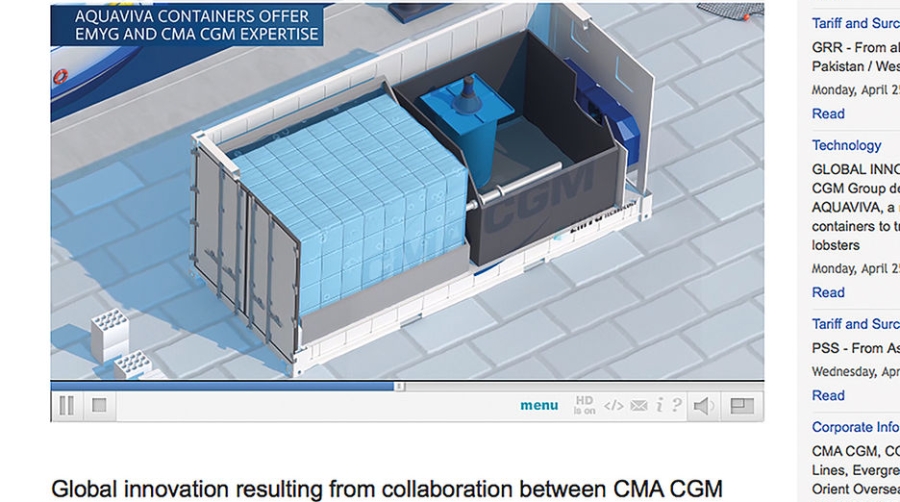 CMA CGM desarrolla los contenedores Aquaviva para el transporte de langostas vivas