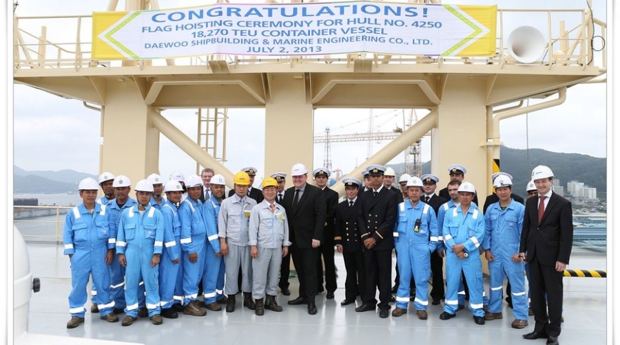 El Triple-E iniciar&aacute; el 15 de julio desde Busan su primera singladura