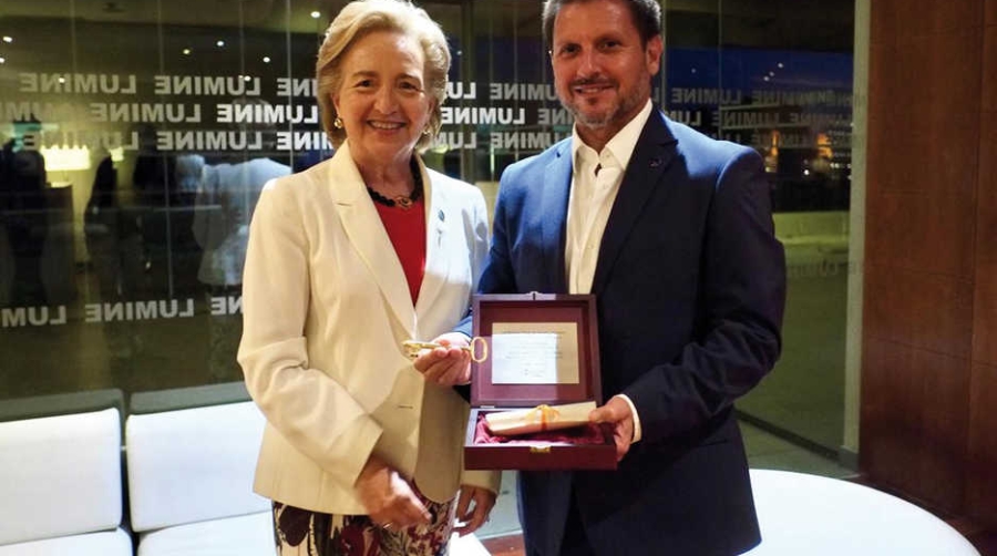 Laura Roig&eacute;, presidenta de la C&aacute;mara de Comercio de Tarragona, y Josep Andreu, presidente del Puerto de Tarragona.